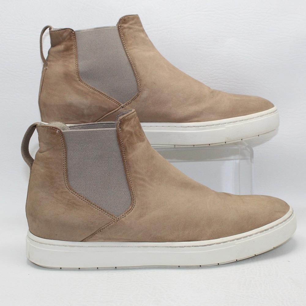 Vince Newlyn Suede Chelsea Sneaker Boots Taupe Slip On High Top 8.5 M‎ EUR 38.5